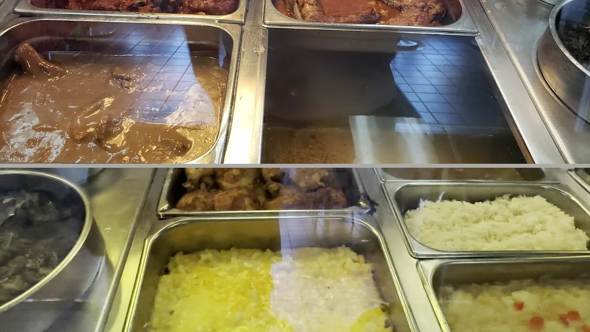 Warm plated dishes from a Southern food restaurant.
