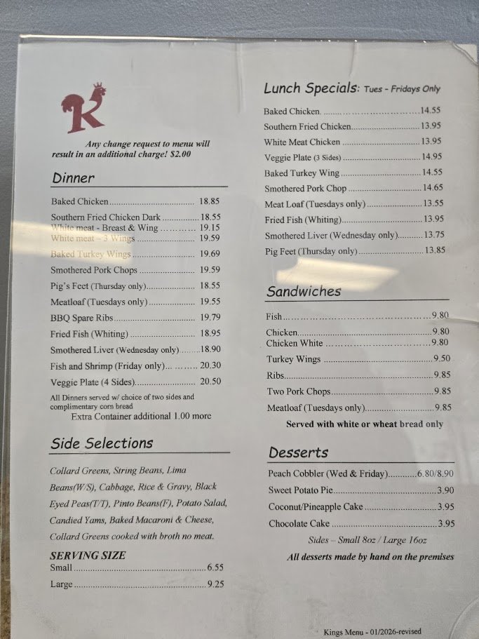 Warm plated dishes from a Southern food restaurant.